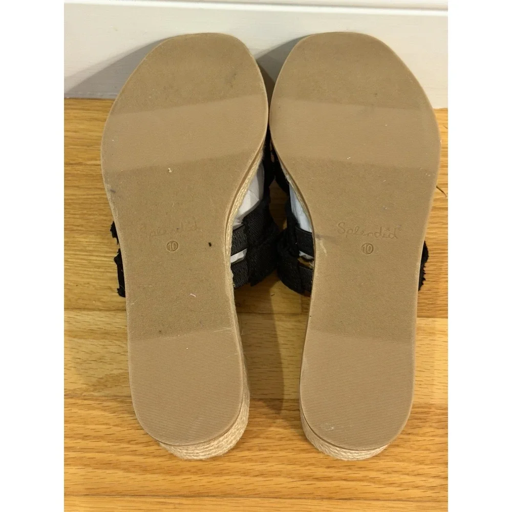 Splendid Delliny wedge sandals in black, Women's Size 10